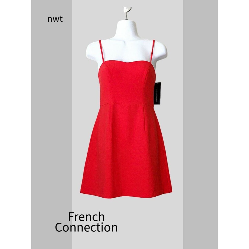 NWT French Connection red whisper light mini dress, Sz 2